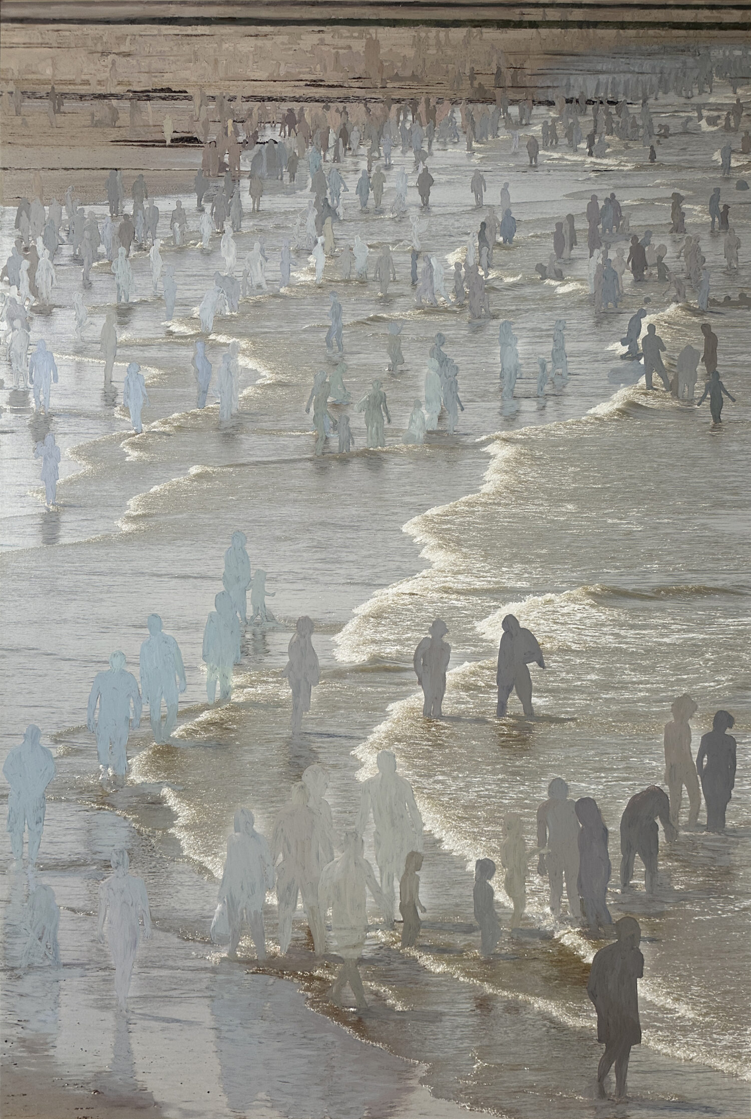 The tide of humanity - 2025 - acrylic on photo - 90 x 60 cm.