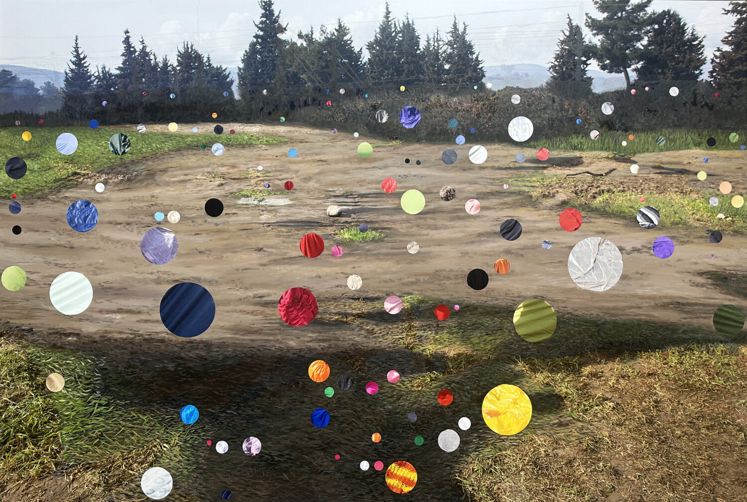 On the border of hope #2 • 2025 • acrylic on photo • 80 x 120 cm.• Collection Amsterdam UMC